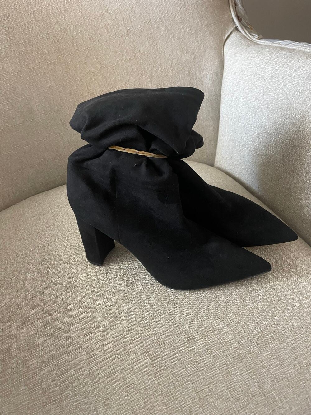 Nine West  Unni2 Women’s Block Heel Slouch Boots , Black , Size 10 M